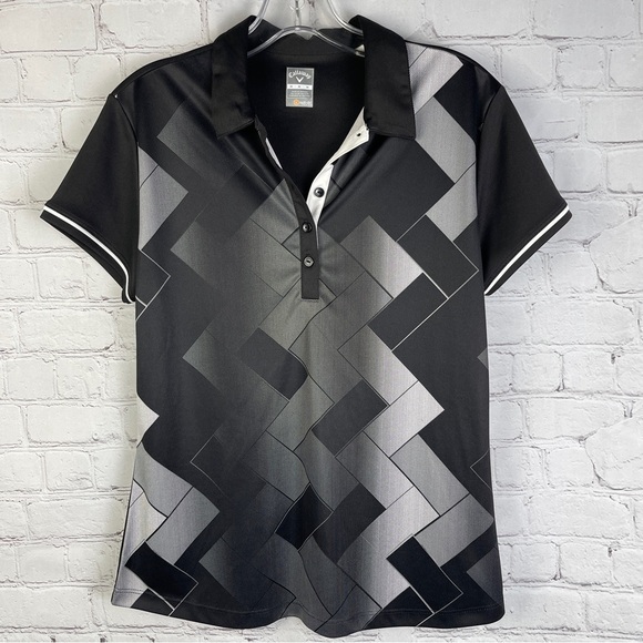 Callaway Tops - CALLAWAY Black and Gray Golf Opti Dri Polo Shirt, Size M